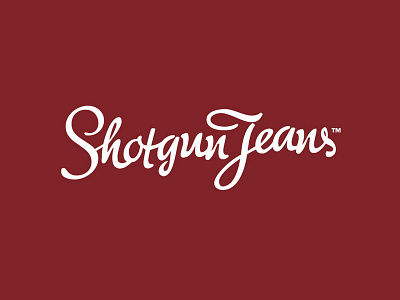 Shotgun Jeans clothing hollingsworth identity jeans logo red script shotgun shotgun jeans six14