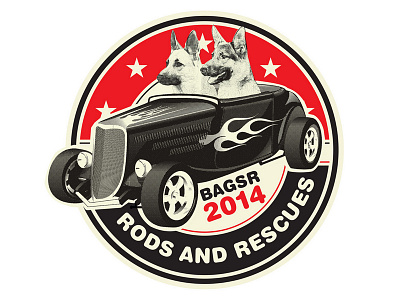 Rods and Rescues Logo bagsr car dogs hollingsworth logo rescue rods and rescues show sticker