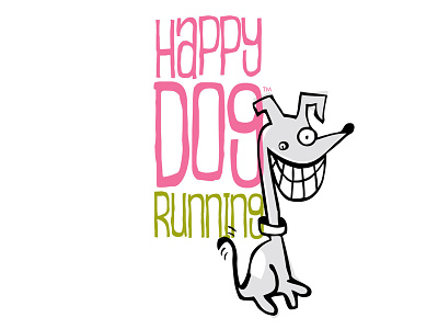 Happy Dog Running dog emily happy hollingsworth illustration logo pup running typography woof