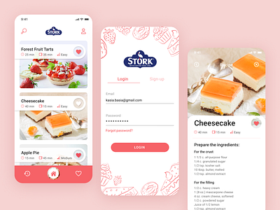 Stork mobile app - baking app redesign app app design application baking designer figma recipe recipe app redesign ui ux user experience user interface wroclaw