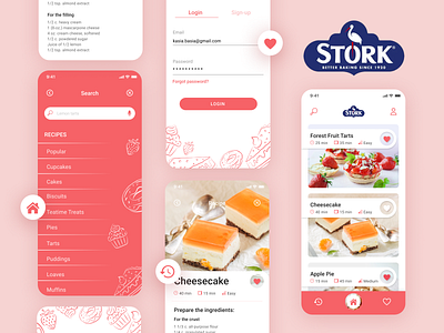 Stork mobile app - baking app redesign v.5 app app design application baking designer figma illustrations recipe redesign ui ux user experience user interface wroclaw