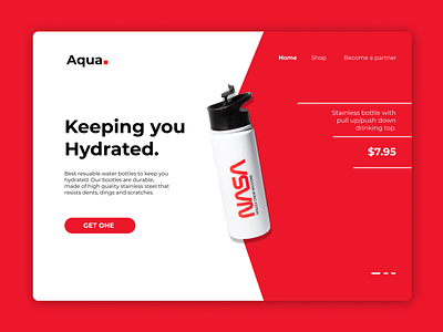 Landing Page UI Design for an Online Water Bottle Store. branding product product design ui uidesign uiux visual design water web website