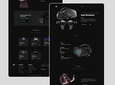 HTC Virtual Reality Headset Landing Page branding design product design prototype tech ui ui ux ux virtual reality vr
