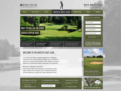 Notleys golf website website design