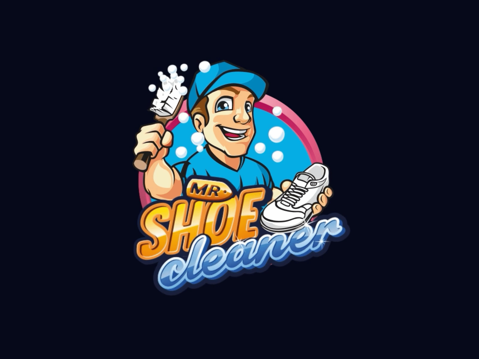Custom Logo Animation - Mr Shoe Cleaner. 2d