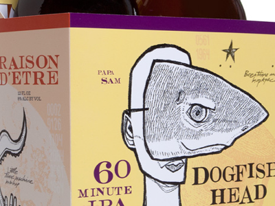 0008 dogfish head alcohol beer branding dogfish illustration packaging shark