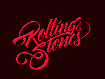 Rolling Stones calligraphy design lettering