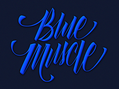 Blue Muscle lettering letters typography
