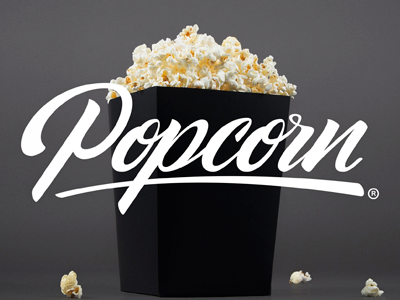 Popcorn lettering letters logotype typography