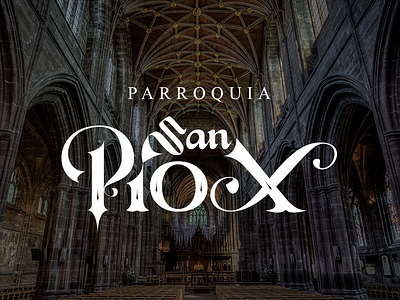 Parroquia San Pio X calligraphy lettering logotype typography