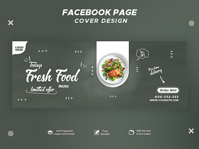 Facebook page food banner design ads banner advertisment creative face book page banner fresh fresh food orange photoshop professional smart objects template vegetable