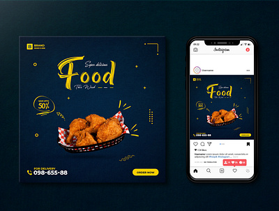 Social media post template ads banner advertisment burger chicken creative design food photoshop professional template