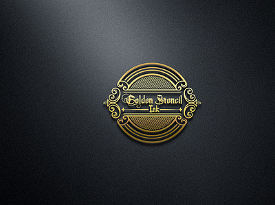 Golden Stencil Ink design illustration logo logo design vector