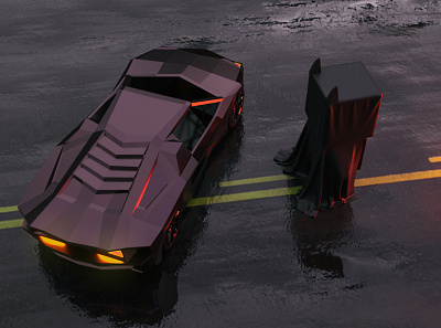 CUTE BATMAN 2 batman batman v superman blender car character character design cute cute art cute illustration dark designer lamb lamborghini lighting modeling modern rap rapper render renders