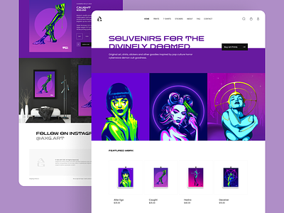 AXG art artistic cyberwave e commerce illustration online store retro shopify ui ux website