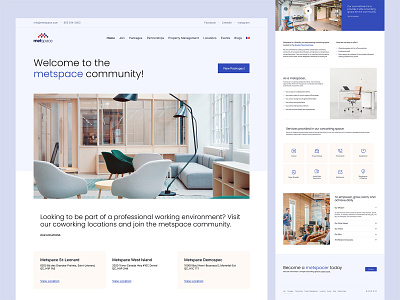 Metspace app business concept coworking dashboard design redesign startup ui ux website