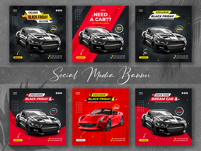 Car Sale Social Media Banner Set