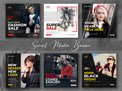 Fashion Sale Social Media Banner Template Set