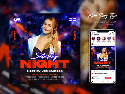Dj Party Night event flyer corporate