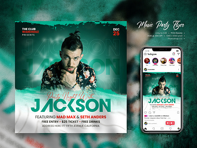 Jackson party Night event flyer