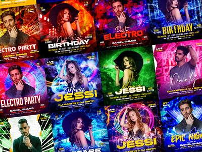 Dj Club Night Party flyer or poster dj flyer