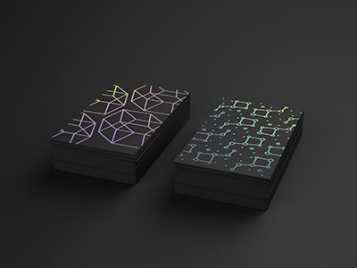 Iridescent Foil Stamp business card foil identity iridescent stamp system visual