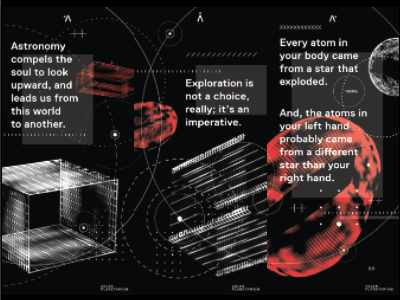 This is actually 3 different posters astronomy plexus poster space typography vector