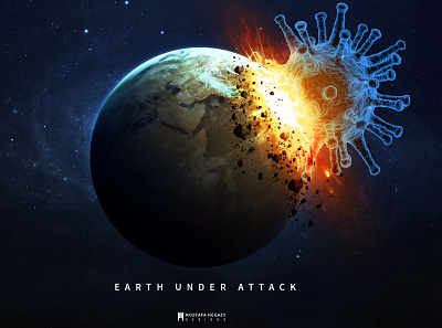 earth under covid attack covid 19 creative direction design earth photoshop art