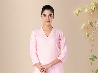 Cotton Laazmi, Pink Cotton Straight Kurta- Rose Shree clothing cotton cotton kurta fashion indian kurta laazmi women