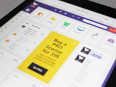 WinduCMS tablet version ui ux web webdesign