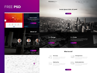 Interactive agency PSD template design download free psd symu ui ux web webdesign