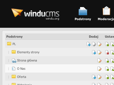 Old WinduCMS cms design ui web windu