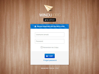 Windu password receive cms design ui ux web windu