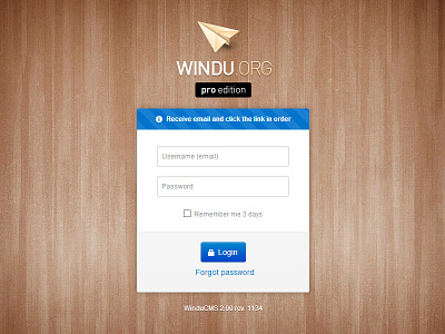 Windu password receive