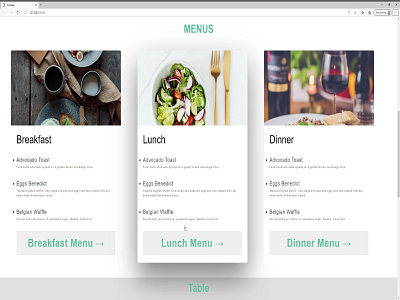 Menu Hover card css hover