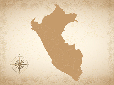 Vintage map of Peru
