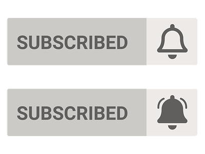 Gray button subscribe Youtube bell button notification youtube