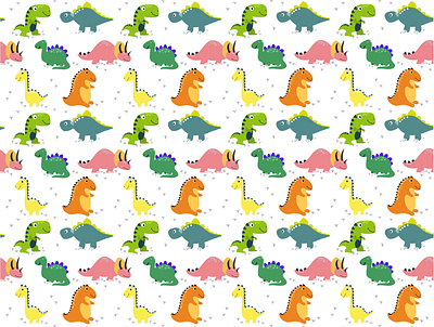 Dinosaur print for kids animal illustration digital art digital print dinosaurs graphic design pattern design print design