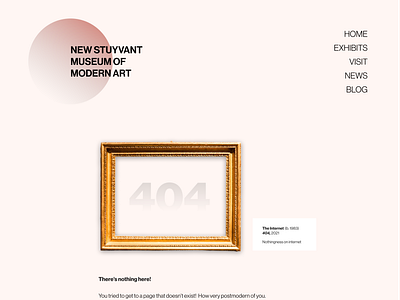 Museum 404 Page 404 404 error daily ui dailyui dailyuichallenge design error museum ui ui design uidesign website