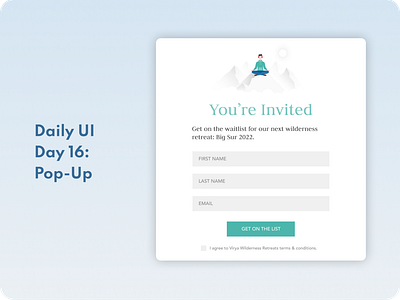 Waiting list pop-up