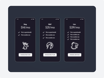 3-tier pricing options app dailyui design ui ui ux ui design uidesign uiux website