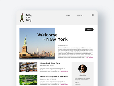 Blog design – Billy in the City