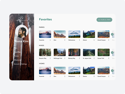 LIFESCAPE • Travel website • Favorites + info card dailyui design hiking nature outdoors travel ui ui ux ui design uidesign uiux website wilderness