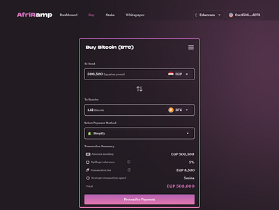 AfriRamp (Buy Bitcoin) blockchain cryptocurrency dapps design launchpad launchpool ui web3