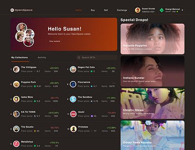 Multi-NFT Wallet (Collection) blockchain cryptocurrency dapps dashboard design nft ui wallet web3