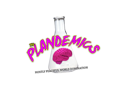 Mostly Peaceful artist band brain conspiracy logodesign music musician pink reverb science sciencefiction surf