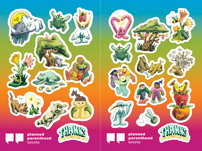 Sticker Sheets for planned parenthood Toronto illustration stickers