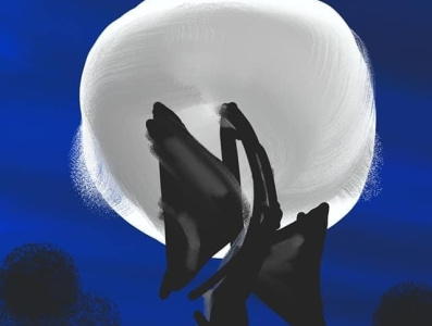 Fullmoon art design digital painting horror illustration painting sirenhead