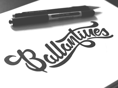 Ballantines Scotch - Type brush calligraphy draw ink lettering logo mltart type typography