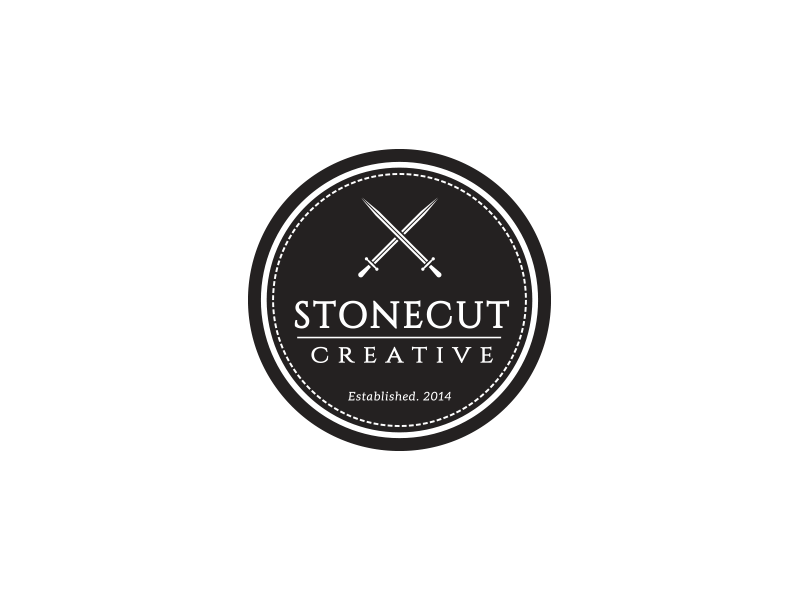 Stonecut Creative Logo badge black brand branding creative design identity logo white